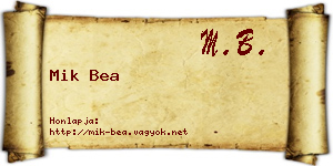 Mik Bea névjegykártya